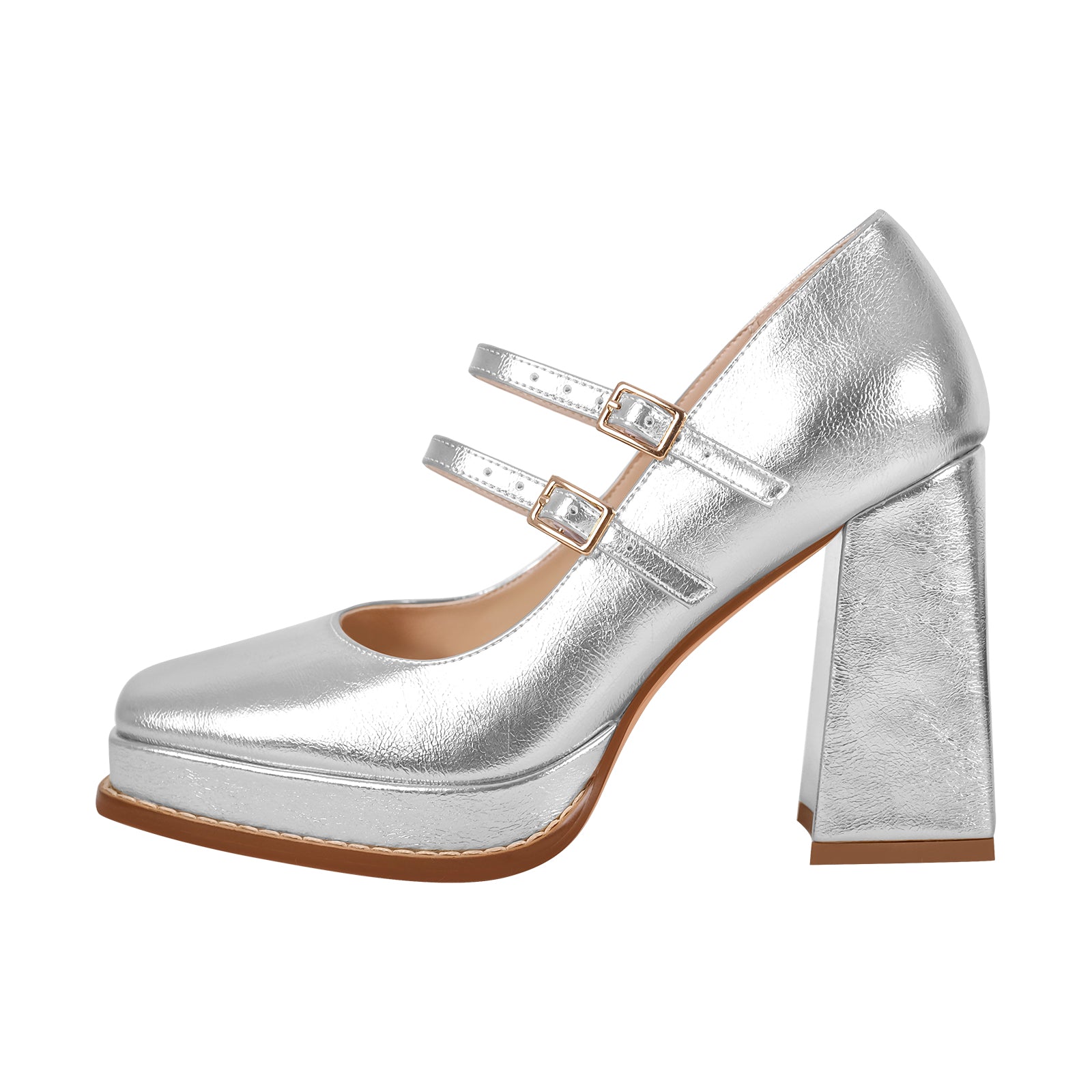 Mary Jane Con Tacco PAUVADAY Donna's Platform Mary Janes Chunky Heel Ankle Fibbia Pumps Mary Jane Basse Donna - 11