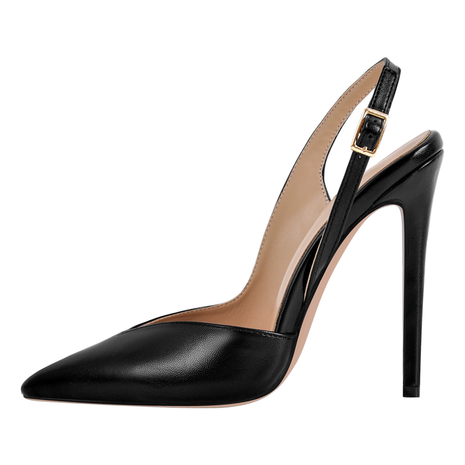 Pointed Toe Side Cut Stiletto Slingback Pumps â Onlymaker