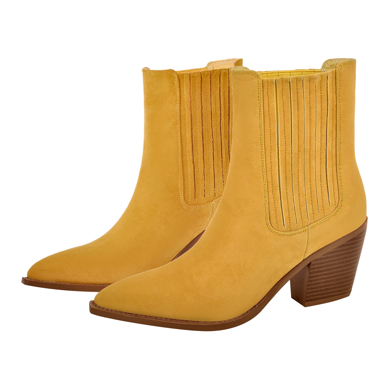 Stylish Chunky Heel Pointed Toe Western Boots for Women