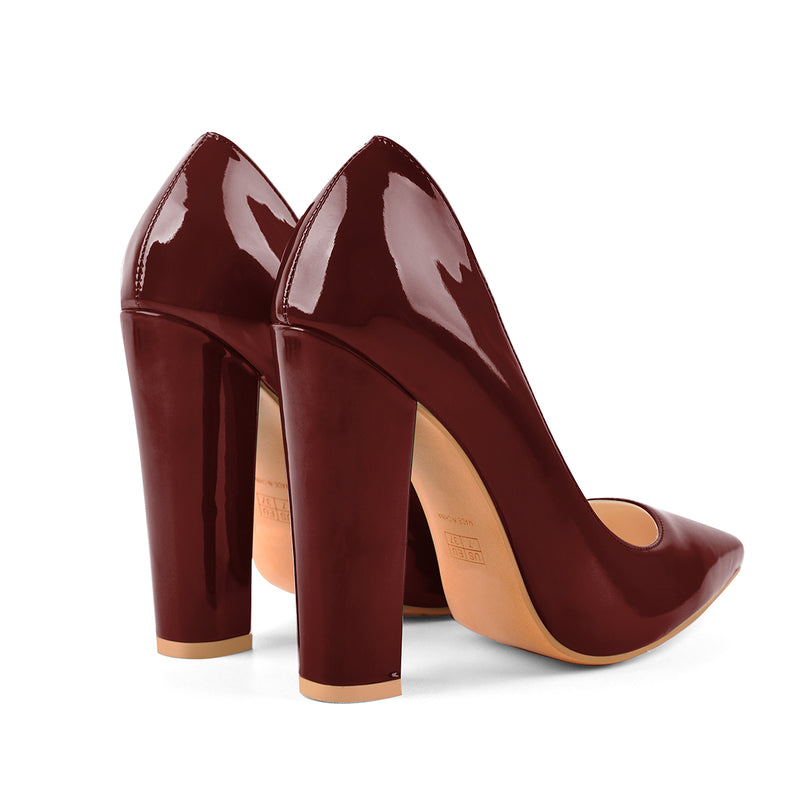Basic Pumps Pointed Toe Chunky High Heels