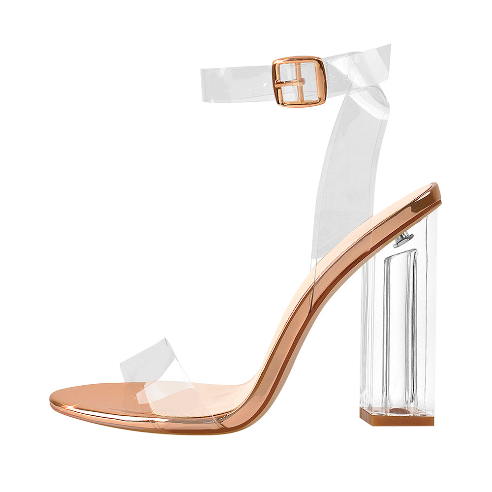 rose gold clear heels