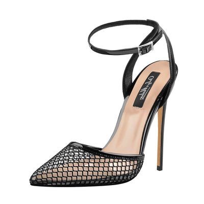 Transparent Strappy Cover Mesh Hollow High Heels Pumps