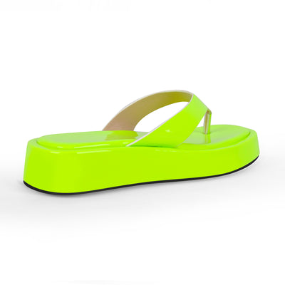 Fluorescent Green Flip Flop Slippers