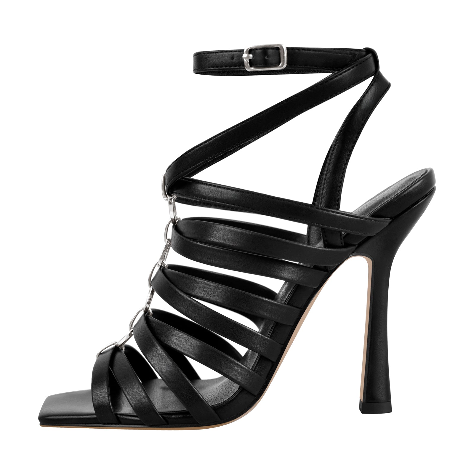 Caged Cutout Open Toe Gladiator Heel