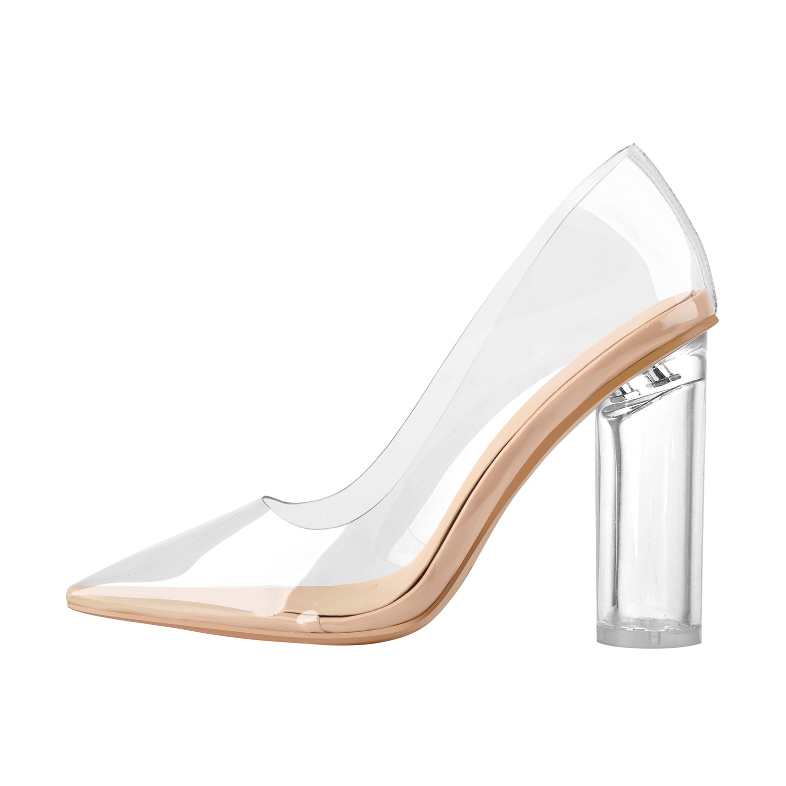 pointed open toe clear heels