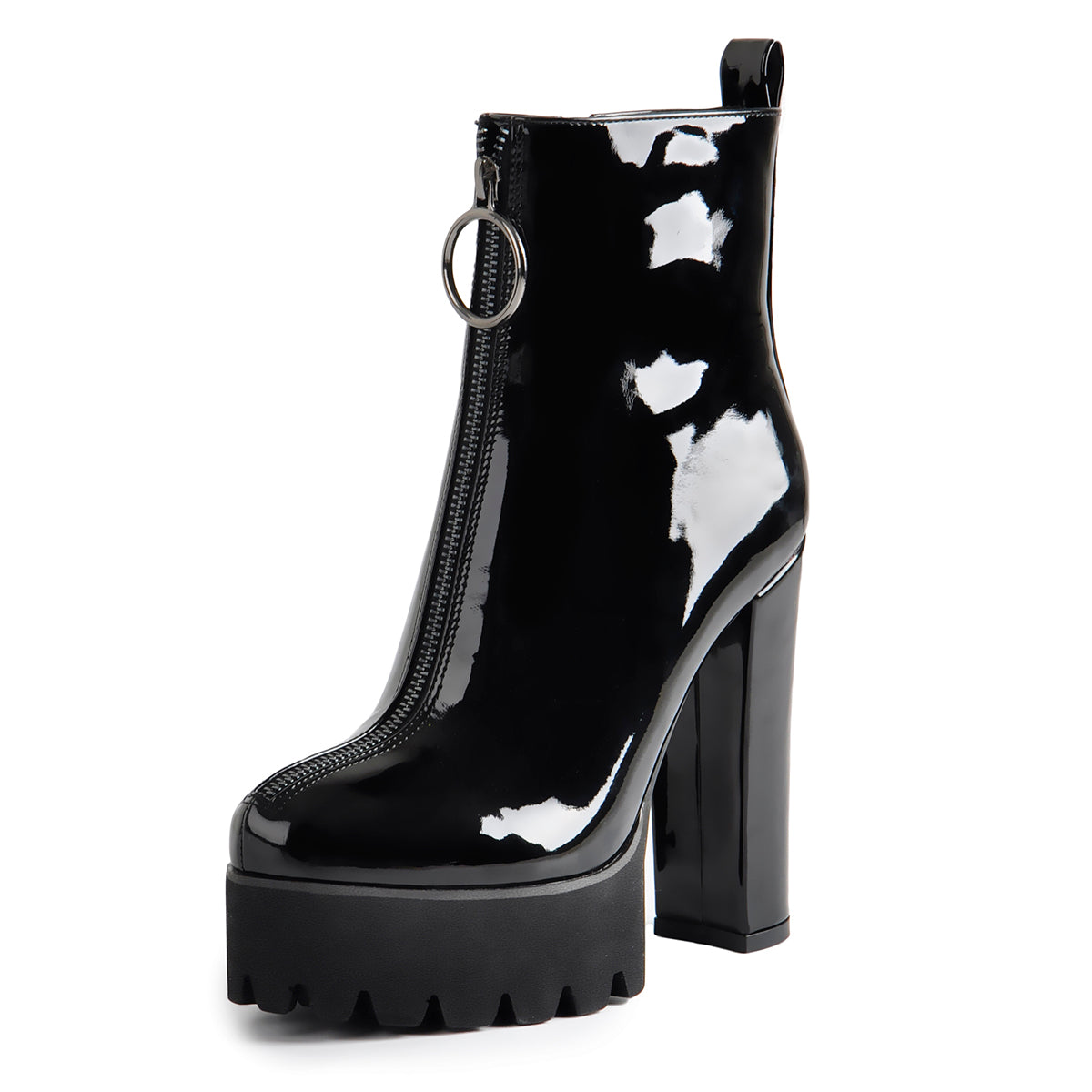 Only Maker Black Platform Chunky Heels Ankle Boots