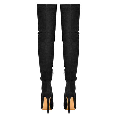 Stretch Over the Knee High Boots Pointed Toe Stiletto Booties
