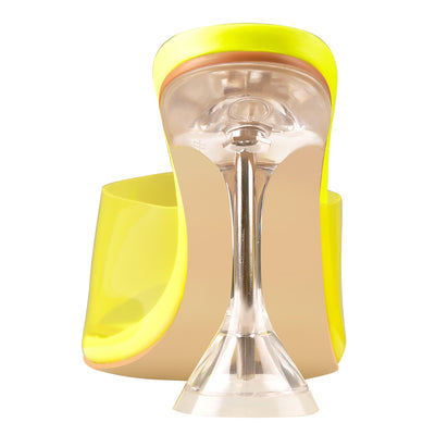 Square Open Toe Yellow Transparent Tapered Heels Sandals Mules