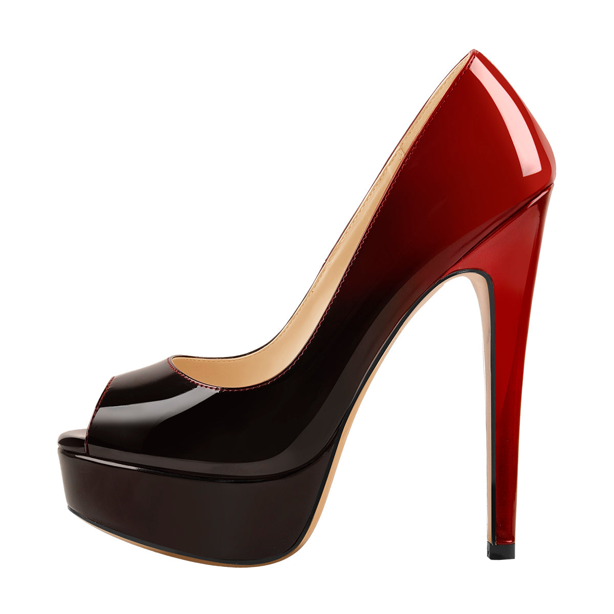 Shop Generic High Heel Pointed Toe Stiletto Red Bottom Fashion Women's Shoes  Shallow High Heels Red Bottom High Heels Lolita Shoes(#8CM black) Online