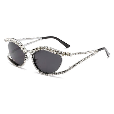 Rhinestone Rim Cat Eye Sunglasses