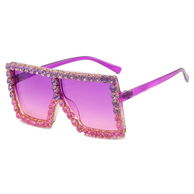 Rhinestone Square Shape Sunglasses