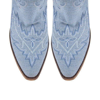 Embroidery Back Lace-up Over The Knee Western Boots