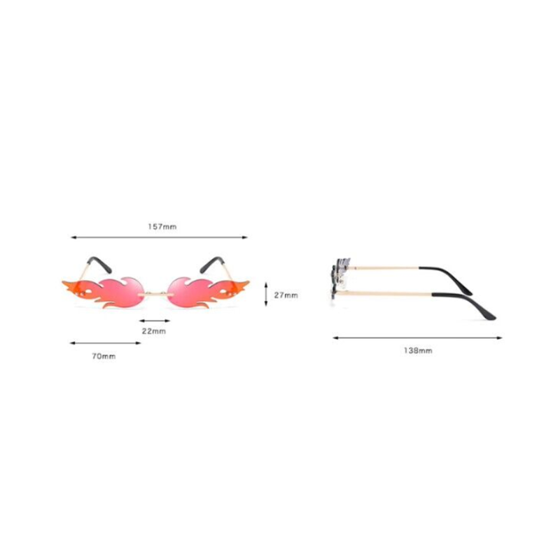 Flame Shape Rimless Sunglasses