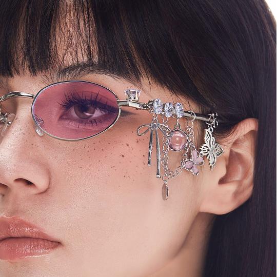 Chain Tassel Rhinestone Sunglasses