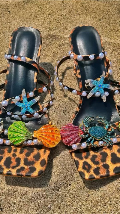 Rhinestone Shell Shoe Ornament