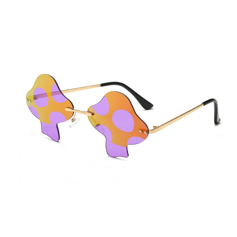 Multicolor Mushroom Shape Rimless Sunglasses