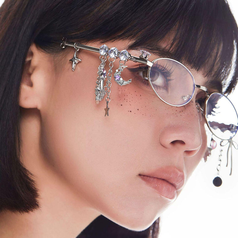 Chain Tassel Rhinestone Sunglasses