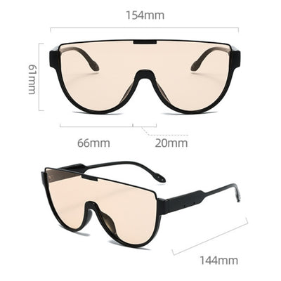 Shaped Large Frame Fashion Sunglasses