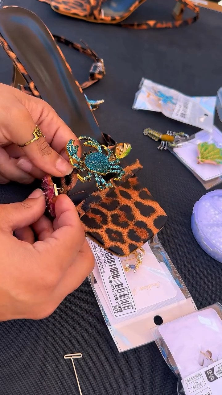 Rhinestone Crab Shoe Ornament