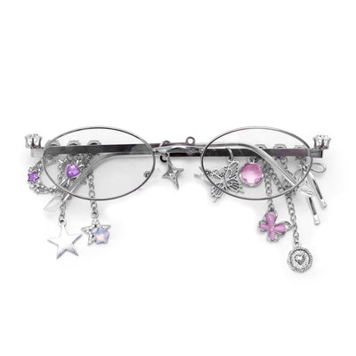 Chain Tassel Rhinestone Sunglasses