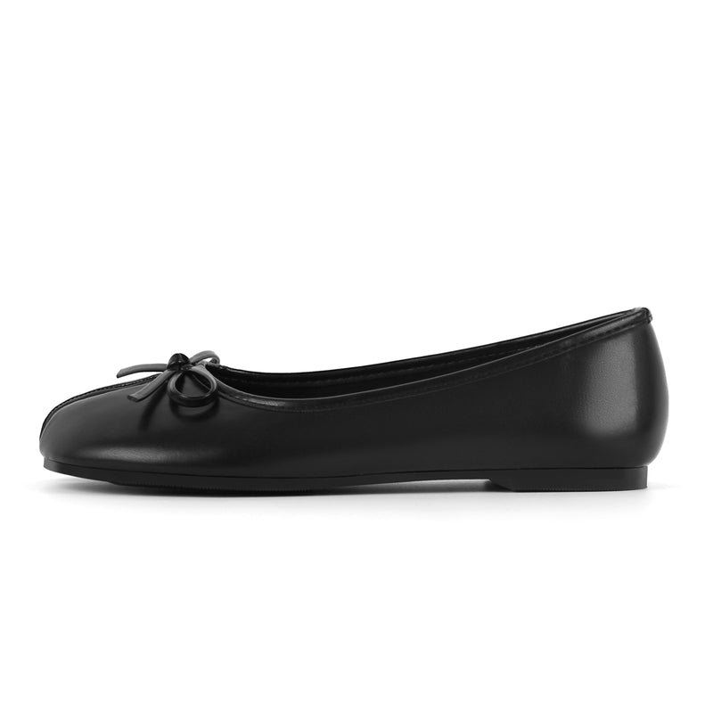 Round Toe Bow Tabi Ballet Flats