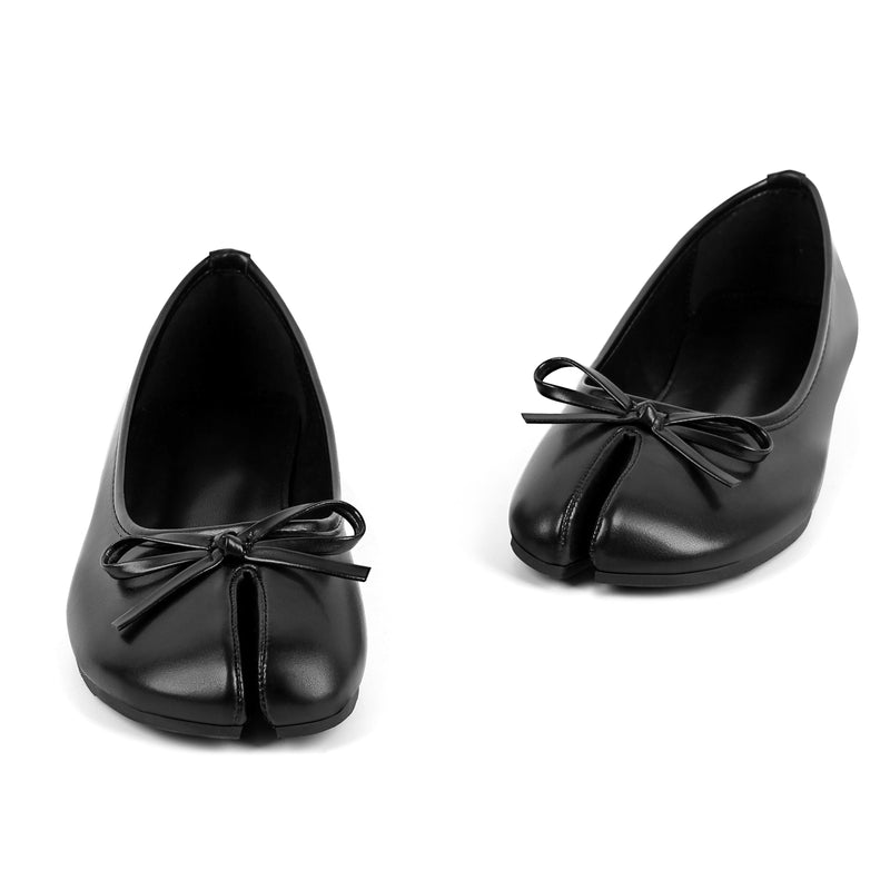Round Toe Bow Tabi Ballet Flats