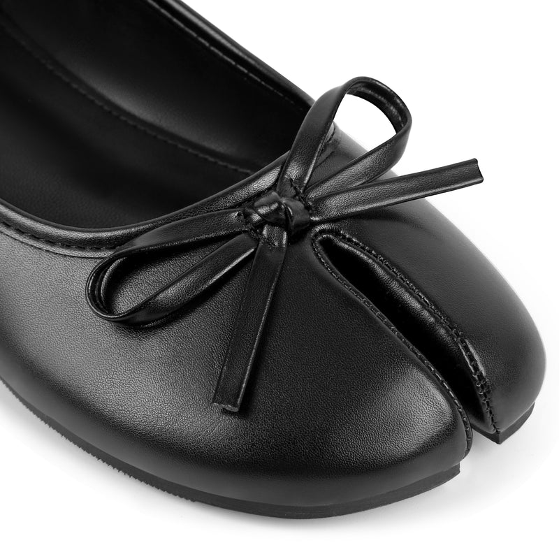 Round Toe Bow Tabi Ballet Flats