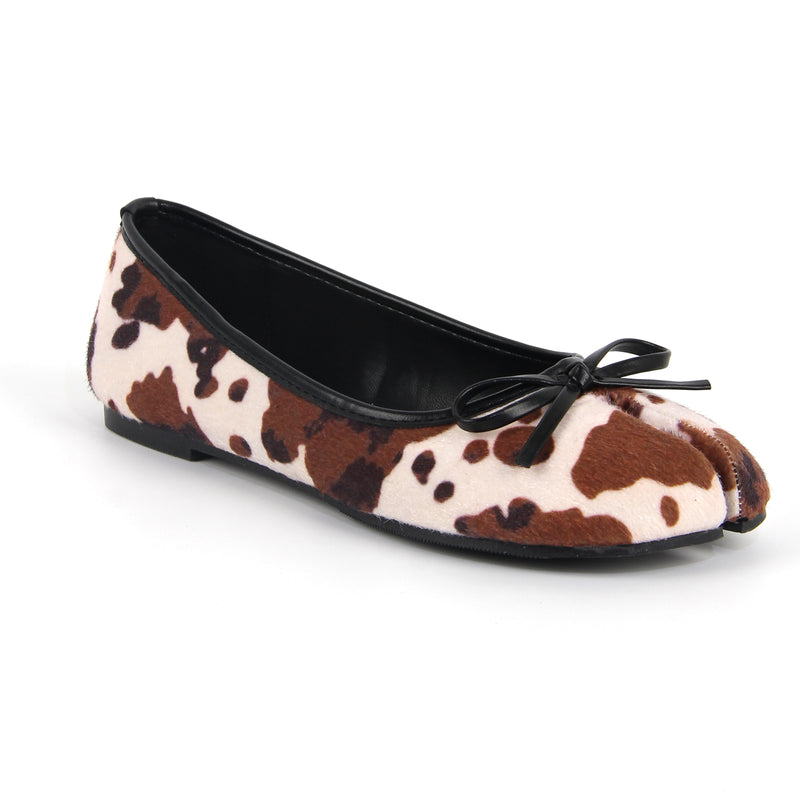 Round Toe Bow Tabi Ballet Flats