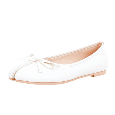 Round Toe Bow Tabi Ballet Flats