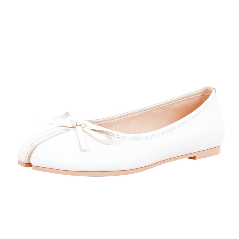Round Toe Bow Tabi Ballet Flats