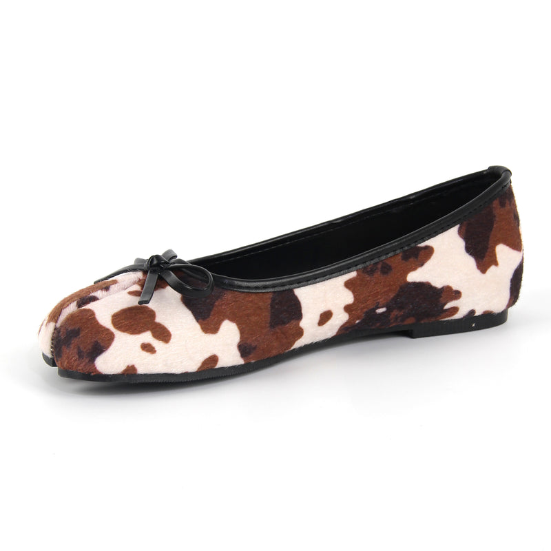 Round Toe Bow Tabi Ballet Flats
