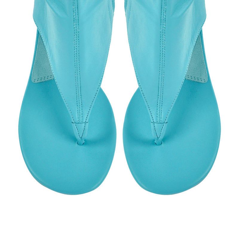 Thong Round Toe Mid-Calf Bootie Sandals