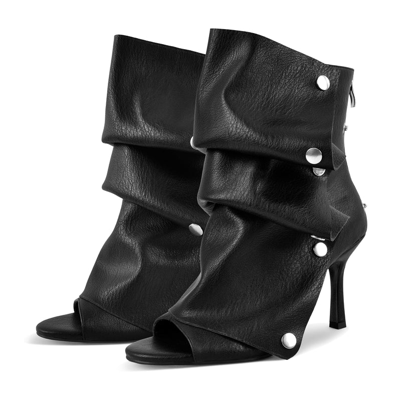 Open Toe Removable Stiletto Ankle Boots