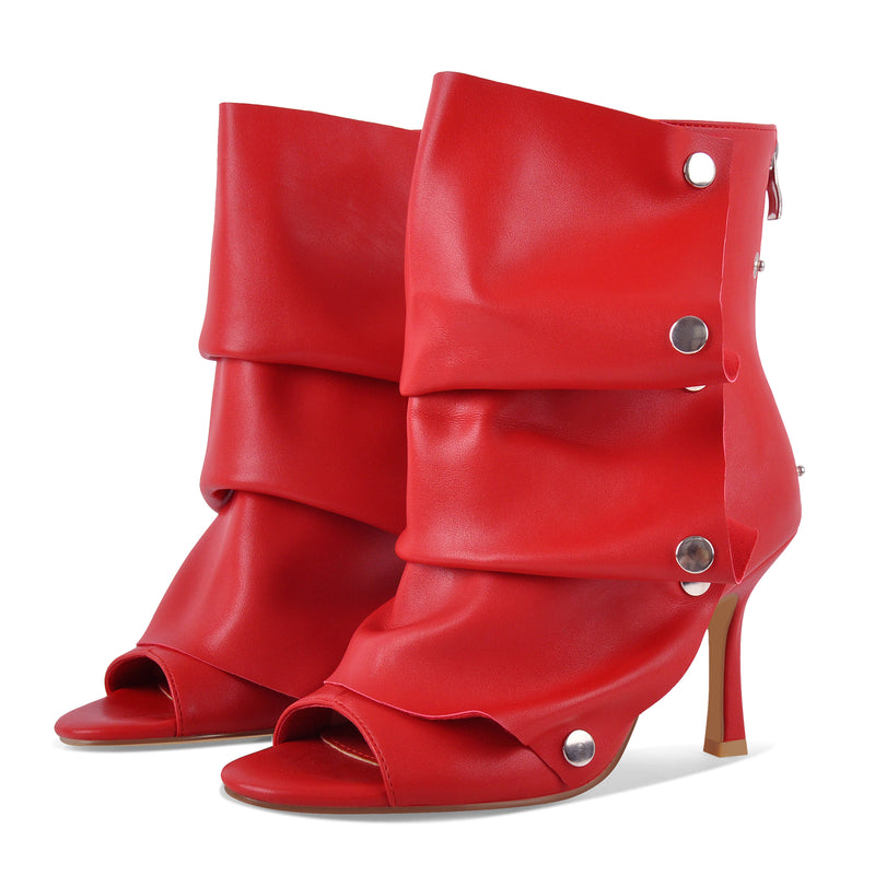 Open Toe Removable Stiletto Ankle Boots