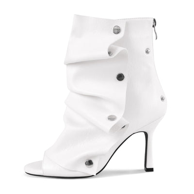 Open Toe Removable Stiletto Ankle Boots