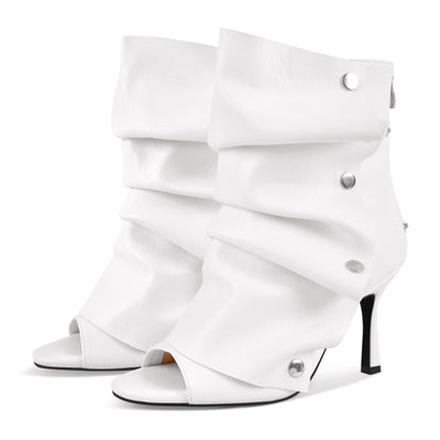 Open Toe Removable Stiletto Ankle Boots