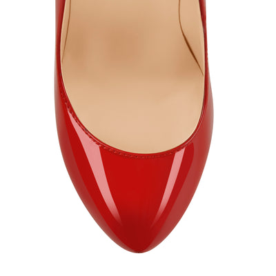 Pointed Toe Platform Clear Heel Stiletto Pumps