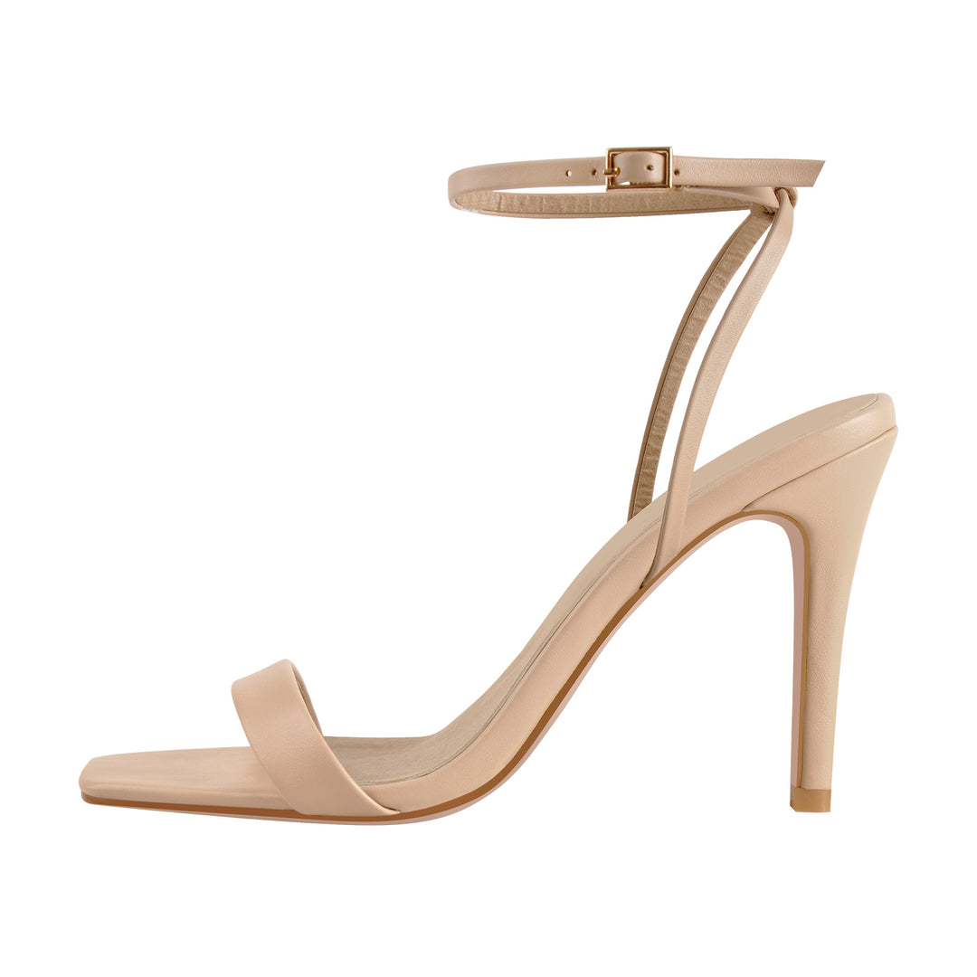Square Toe Ankle Strap Stiletto Sandals – Onlymaker