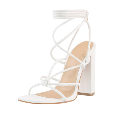 Onlymaker Sandals Lace-up Chunky High Heels