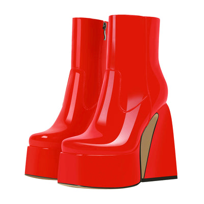 Platform Chunky High Heels Ankle Boots