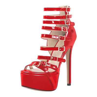 Buckle Straps Platform Stiletto Sandals