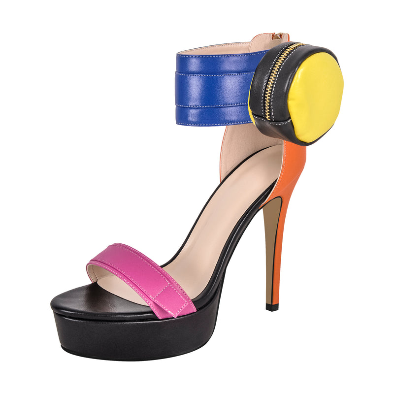 Onlymaker Sandals Ankle Bags Platform Mix-Color Heels