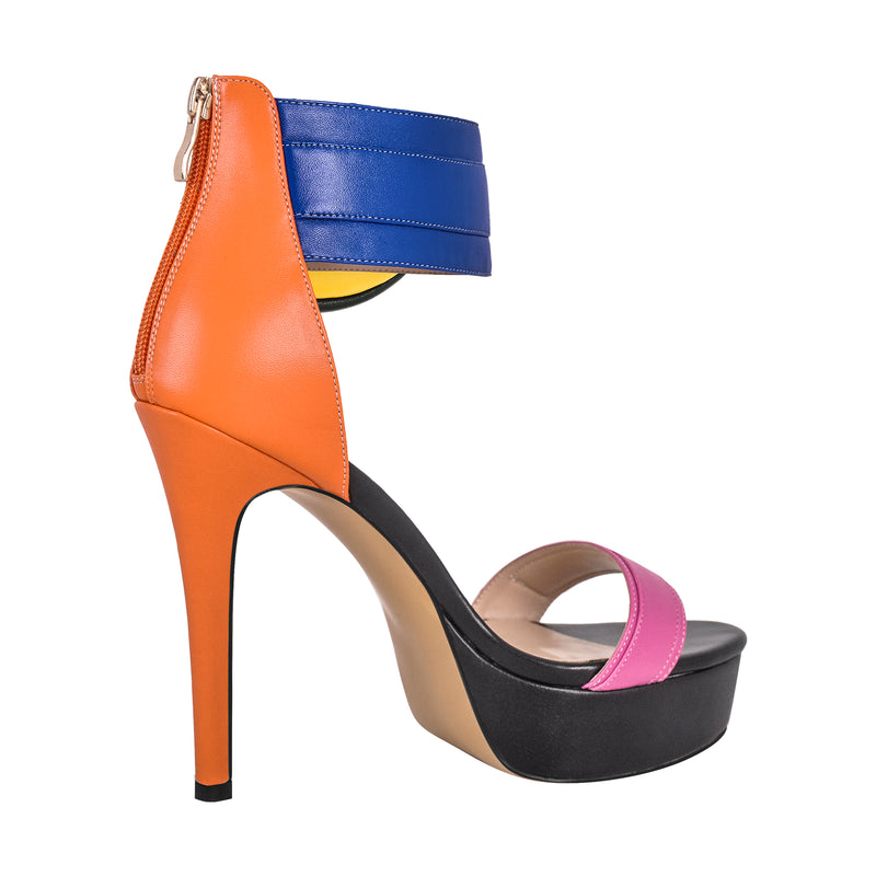 Onlymaker Sandals Ankle Bags Platform Mix-Color Heels