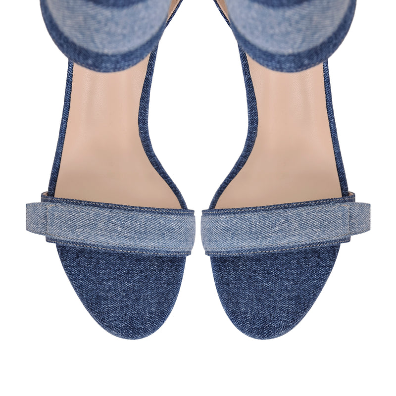Platform Round Open Toe Holographic Ankle Strap Sandals
