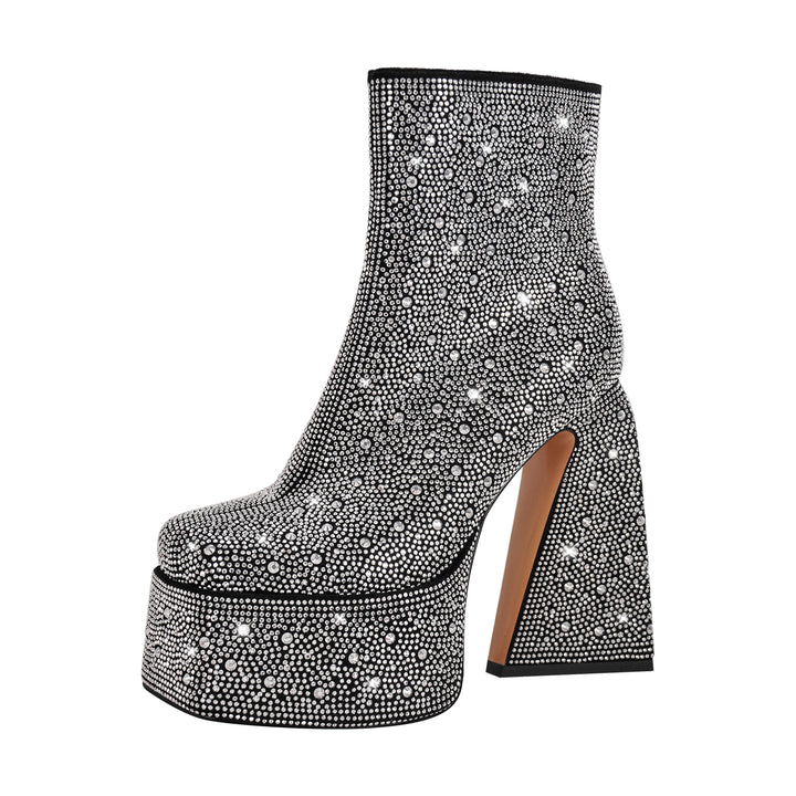 ★送料・関税込【MM6】GLITTER ANKLE BOOTS S66WU0090P5001H0535 MM6 MAISON MARGIELA Glitter Ankle Boots, $595 | farfetch.com