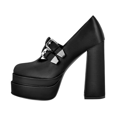 Double Platforms Chunky High Heel  Pumps