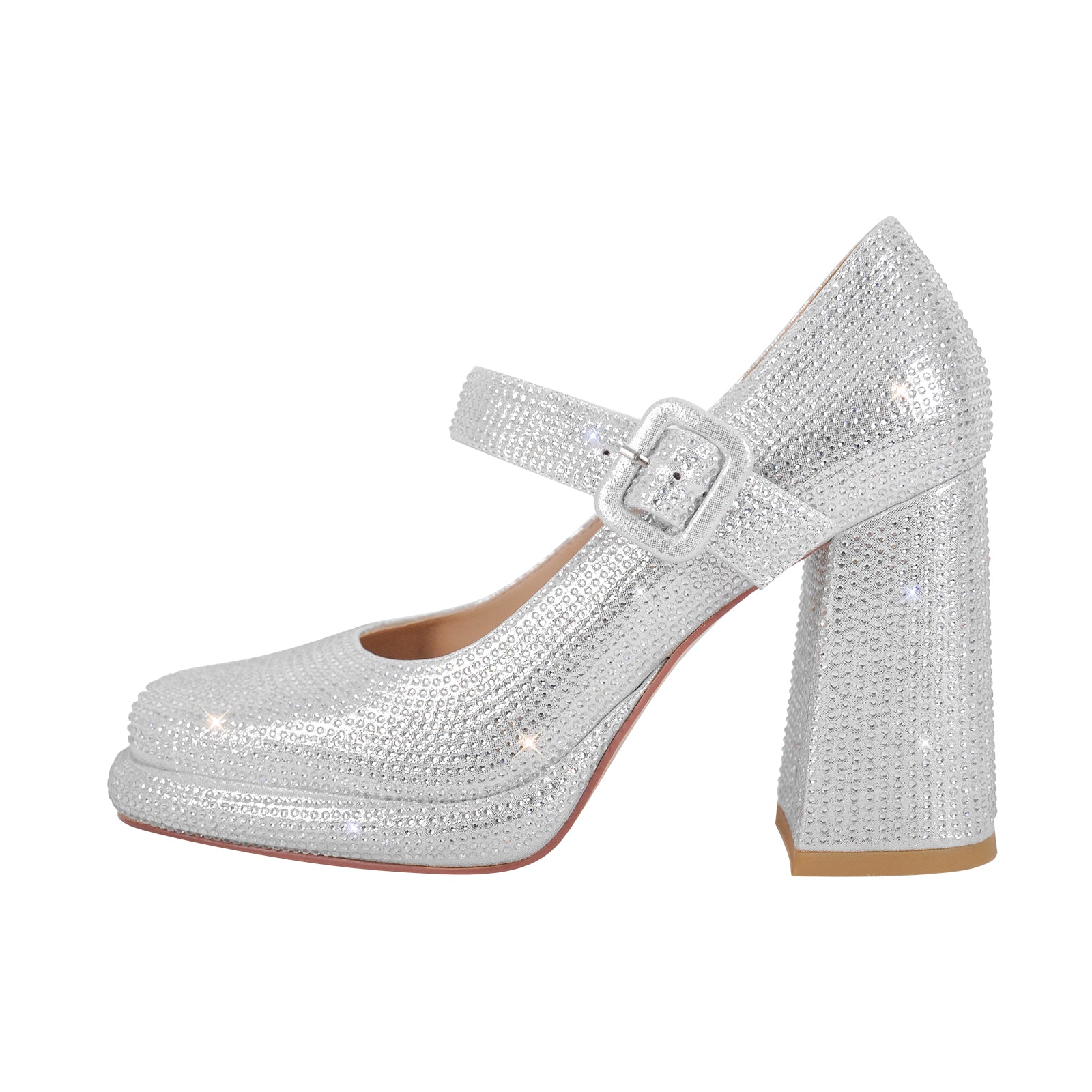 VARECOLA Mesh Mary Jane Flats For Women - Rhinestone Square Toe, Comfortable Dress Shoes For Work & Party