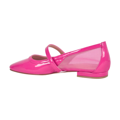 Patent Square Toe Mary Jane Flats