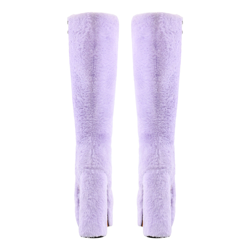 Pink Fur Platform High Heels Boots â Onlymaker