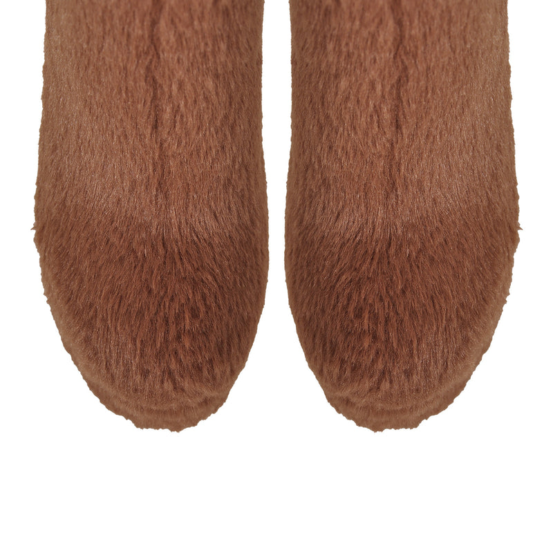 Pink Fur Platform High Heels Boots â Onlymaker